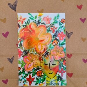 Floral Art Print with Vibrant Colors 4x6 wall art maximalist colors